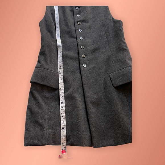 Ralph Lauren Purple Label 1990s V-Neck Button Front Long Vest grey 50% cashmere - Picture 4 of 7